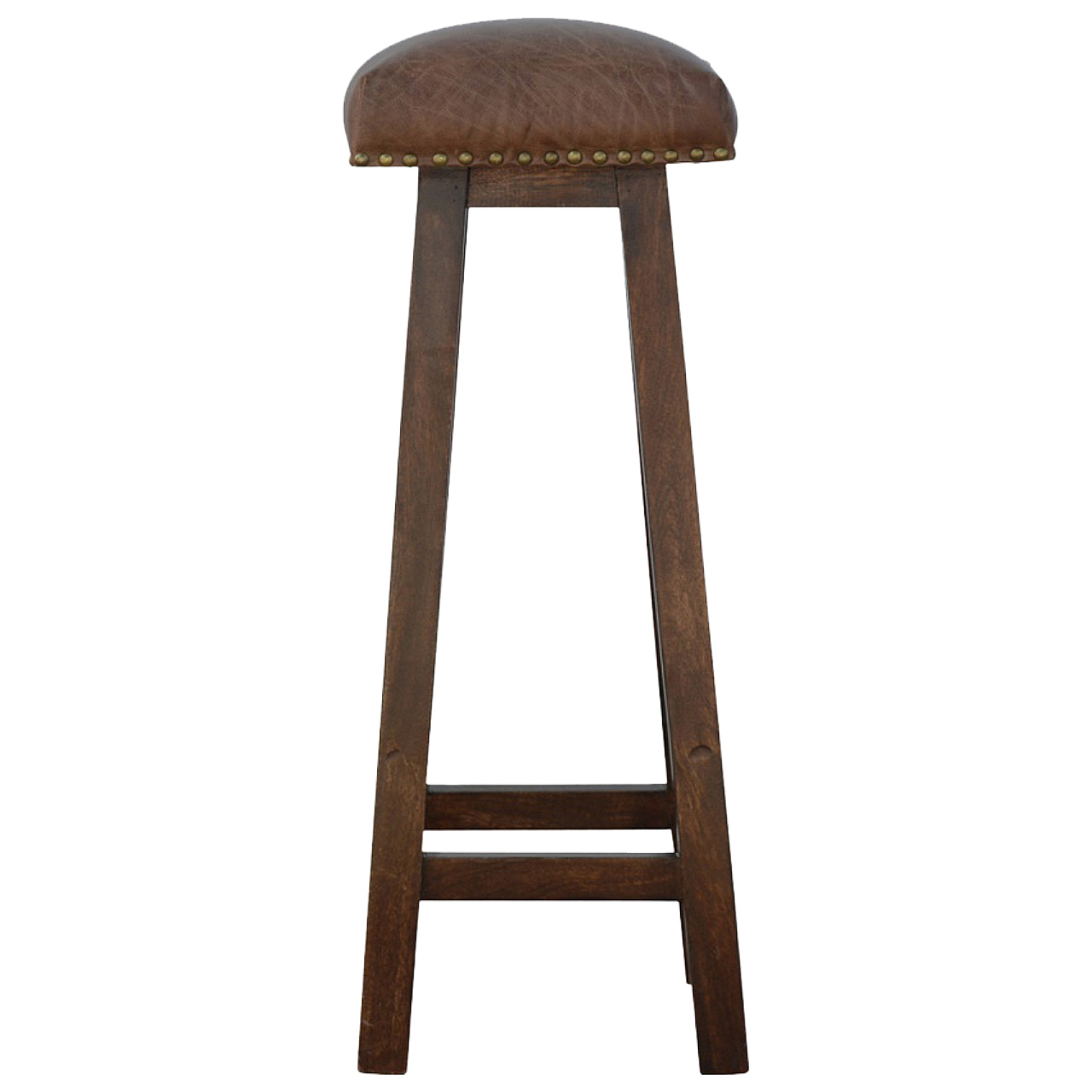 Buffalo Brass Leather Bar Stool - Image 8