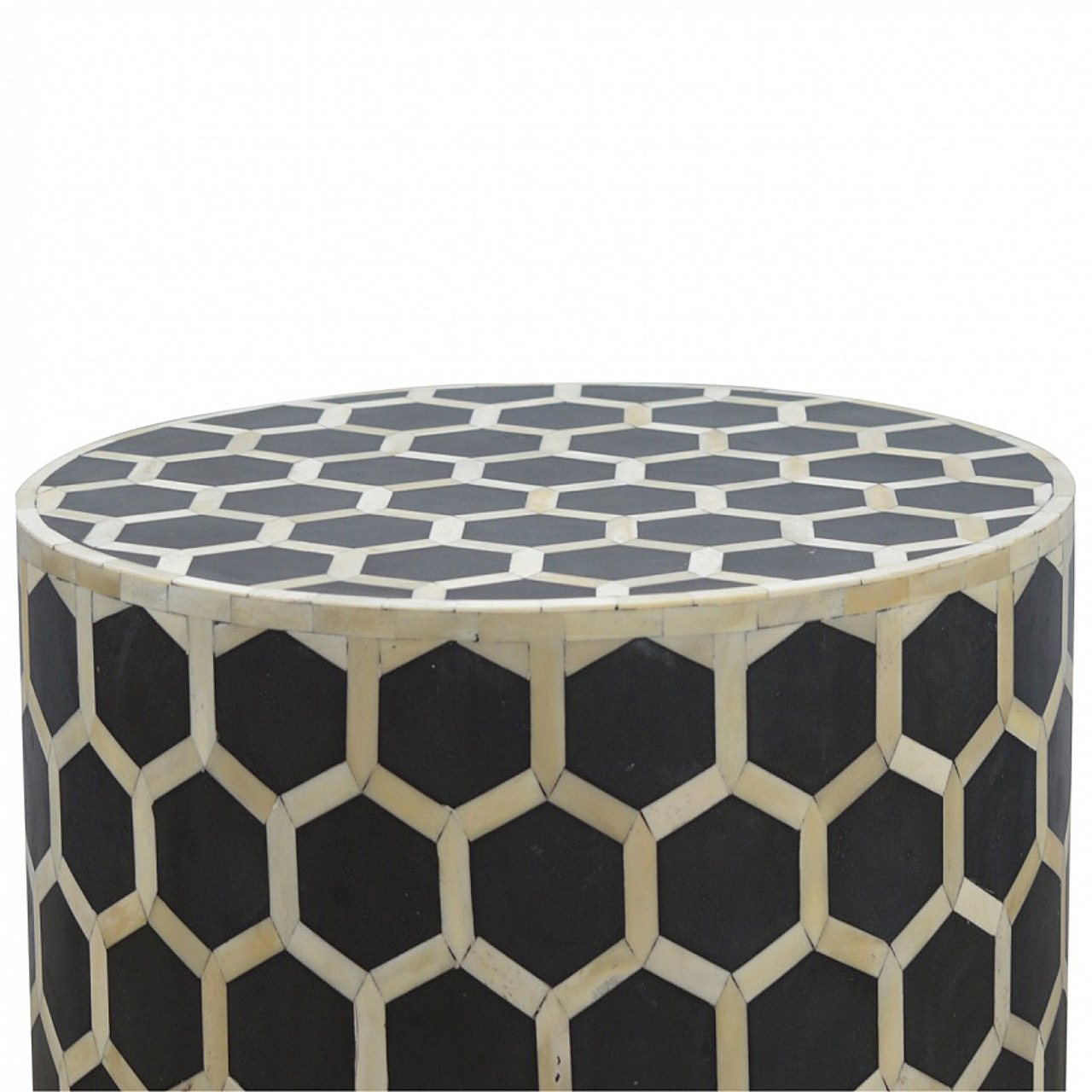 Cylindrical Bone Inlay Footstool - Image 6