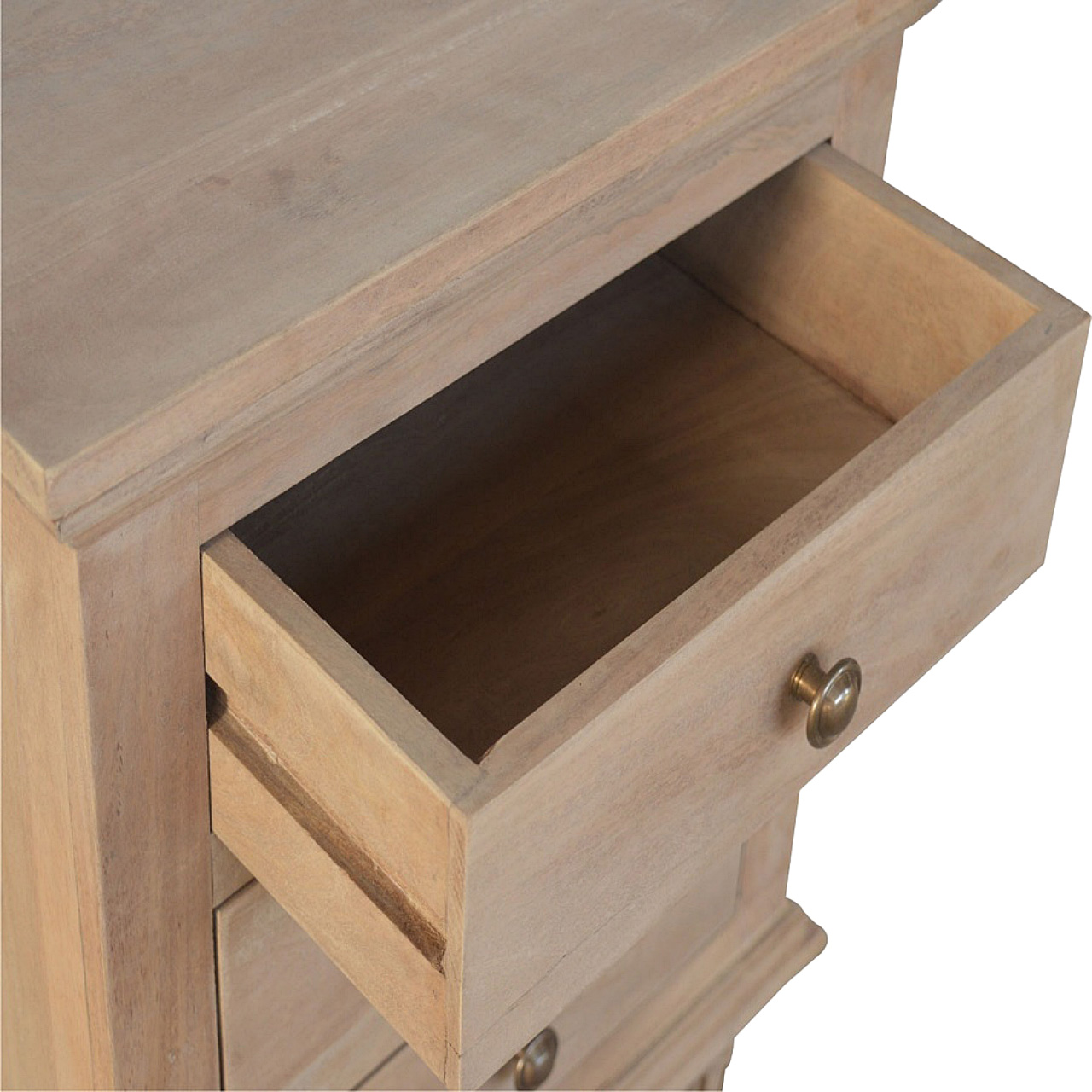 3 Drawer Mango Wood Bedside Table - Image 4