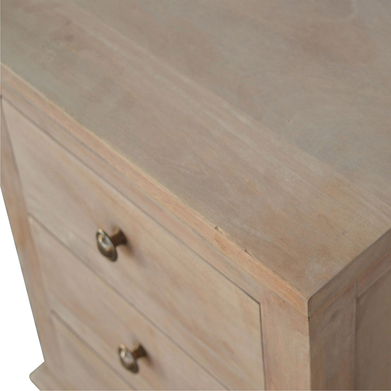 3 Drawer Mango Wood Bedside Table - Image 6