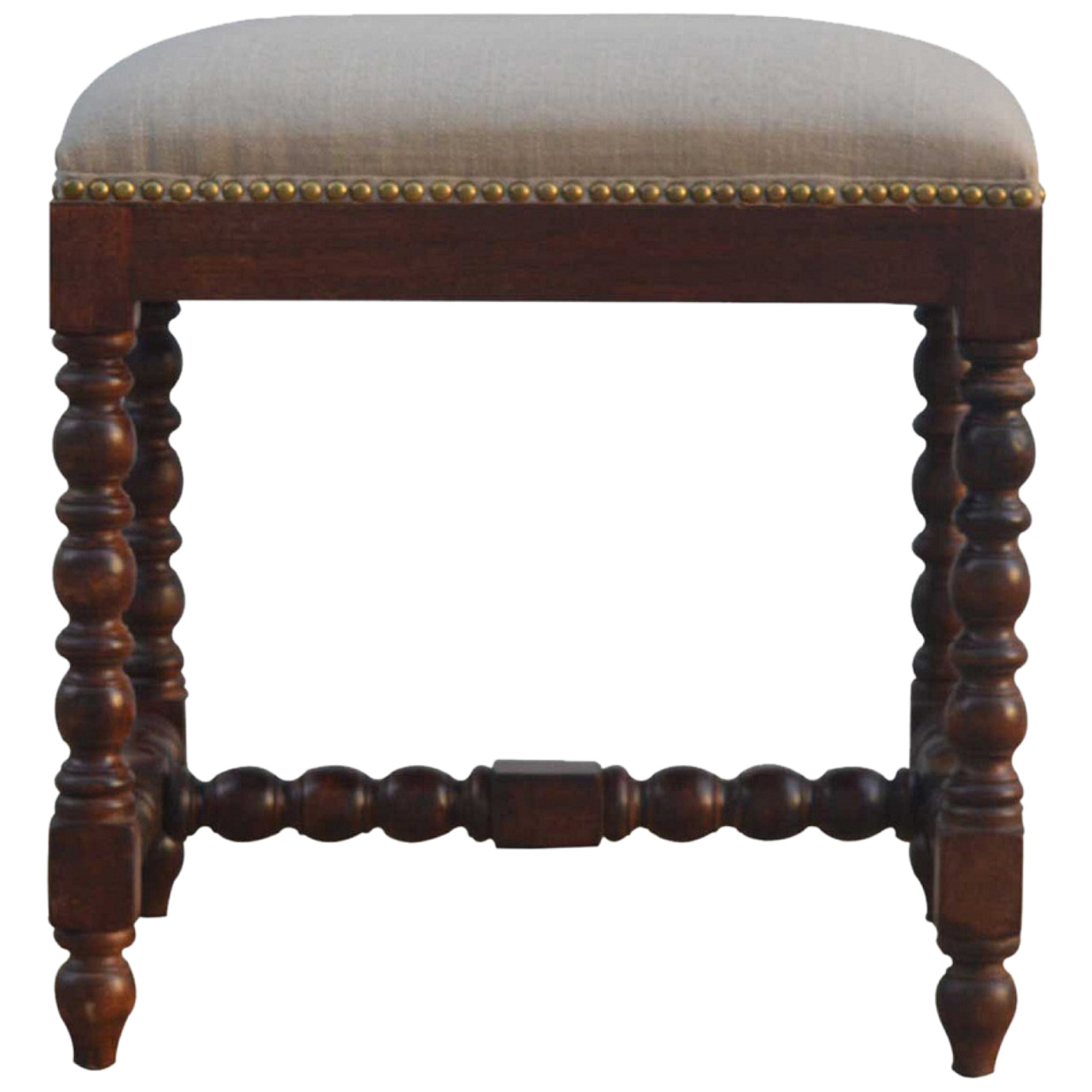 White Linen Occasional Footstool