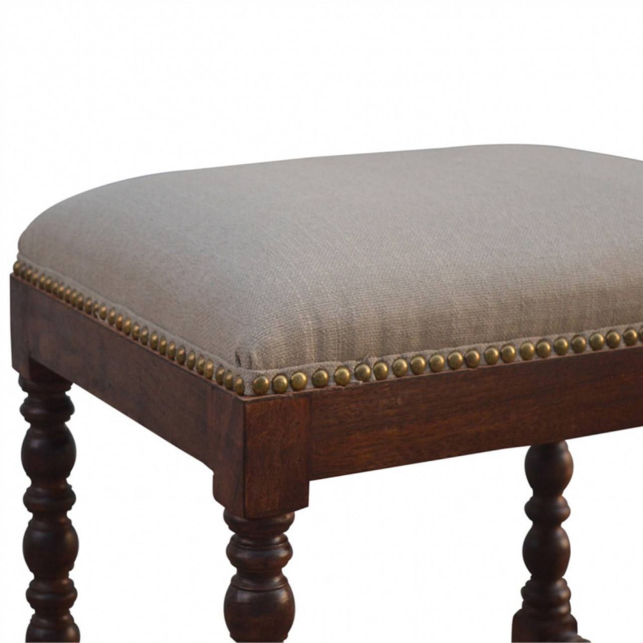 White Linen Occasional Footstool - Image 4