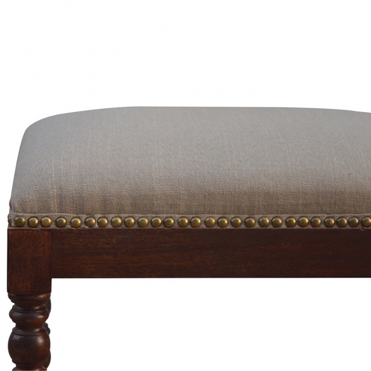 White Linen Occasional Footstool - Image 5