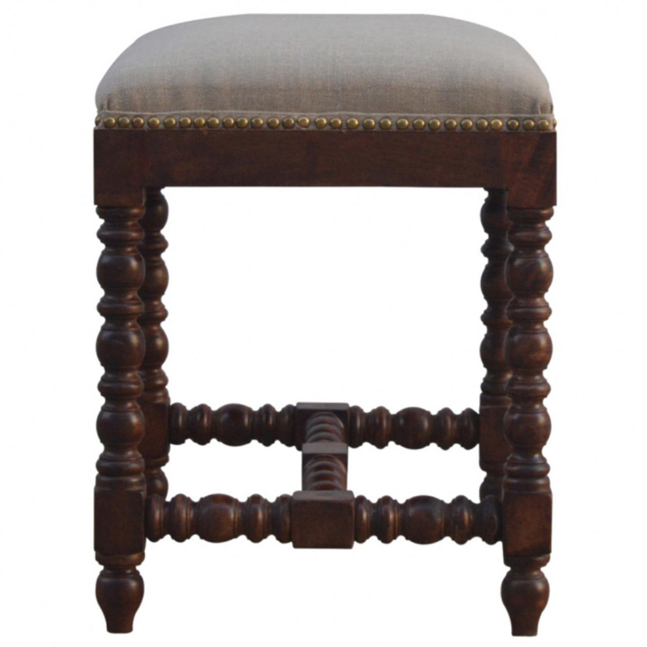 White Linen Occasional Footstool - Image 7