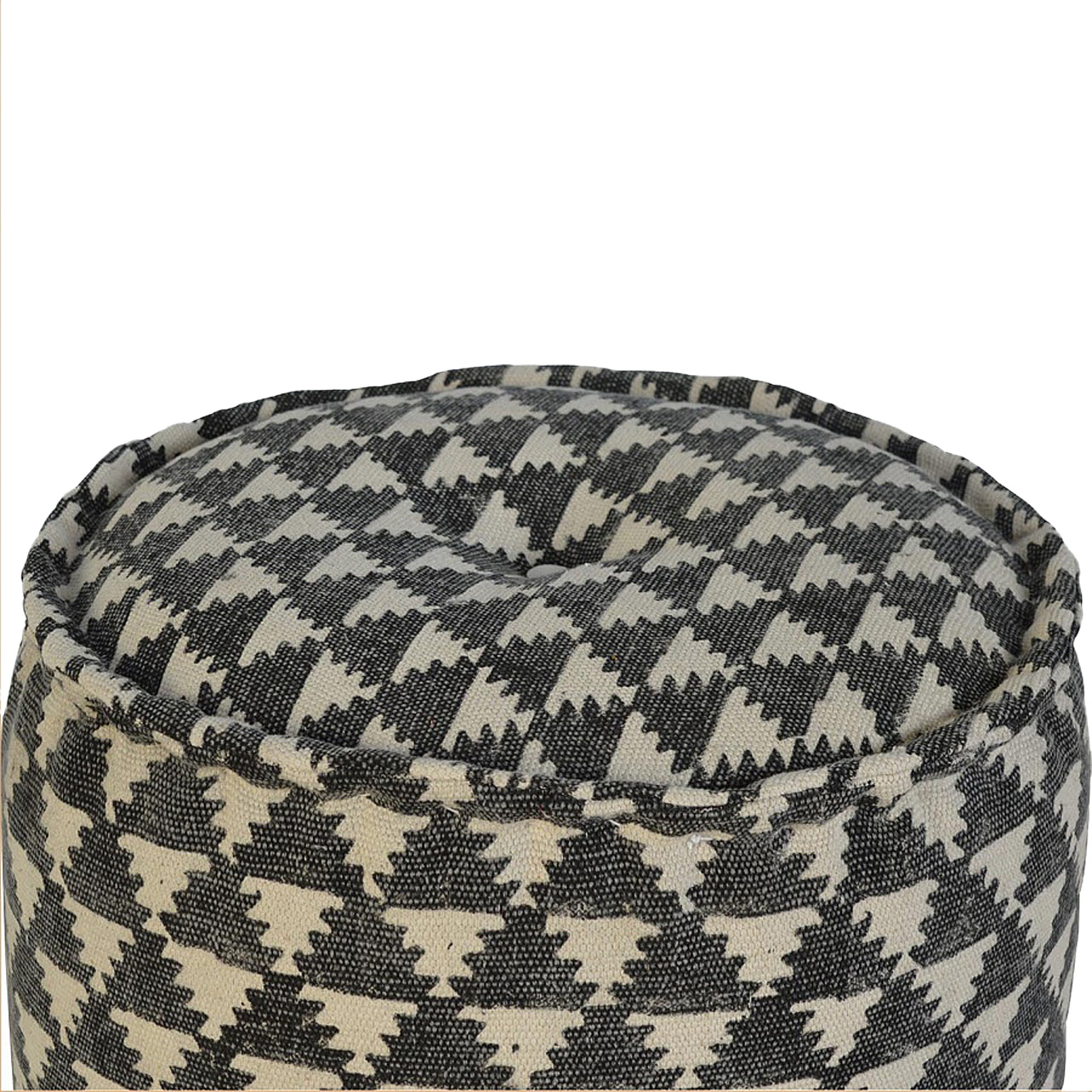 Jute Durrie Round Footstool - Image 2