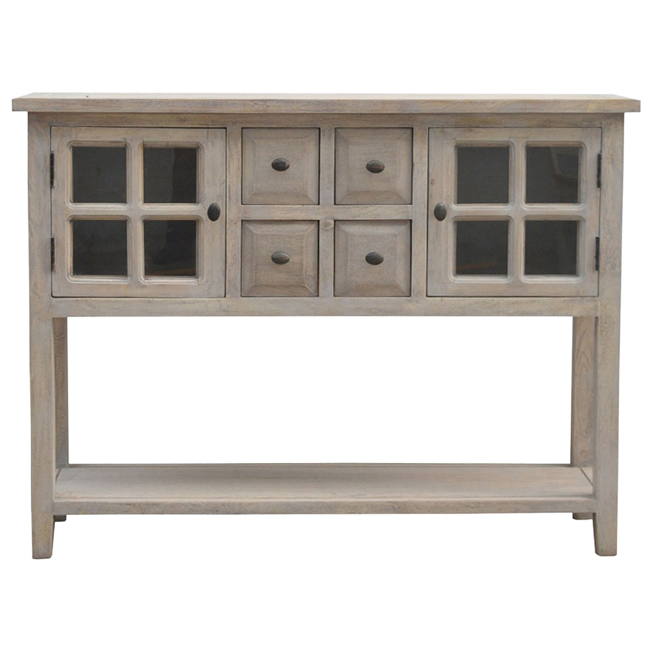 2 Door 4 Drawer Glazed Console
