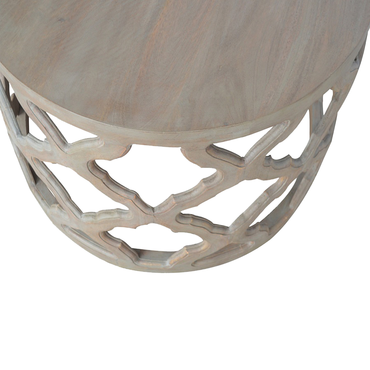 Grey Wash Large Cut-out Stool - Image 2