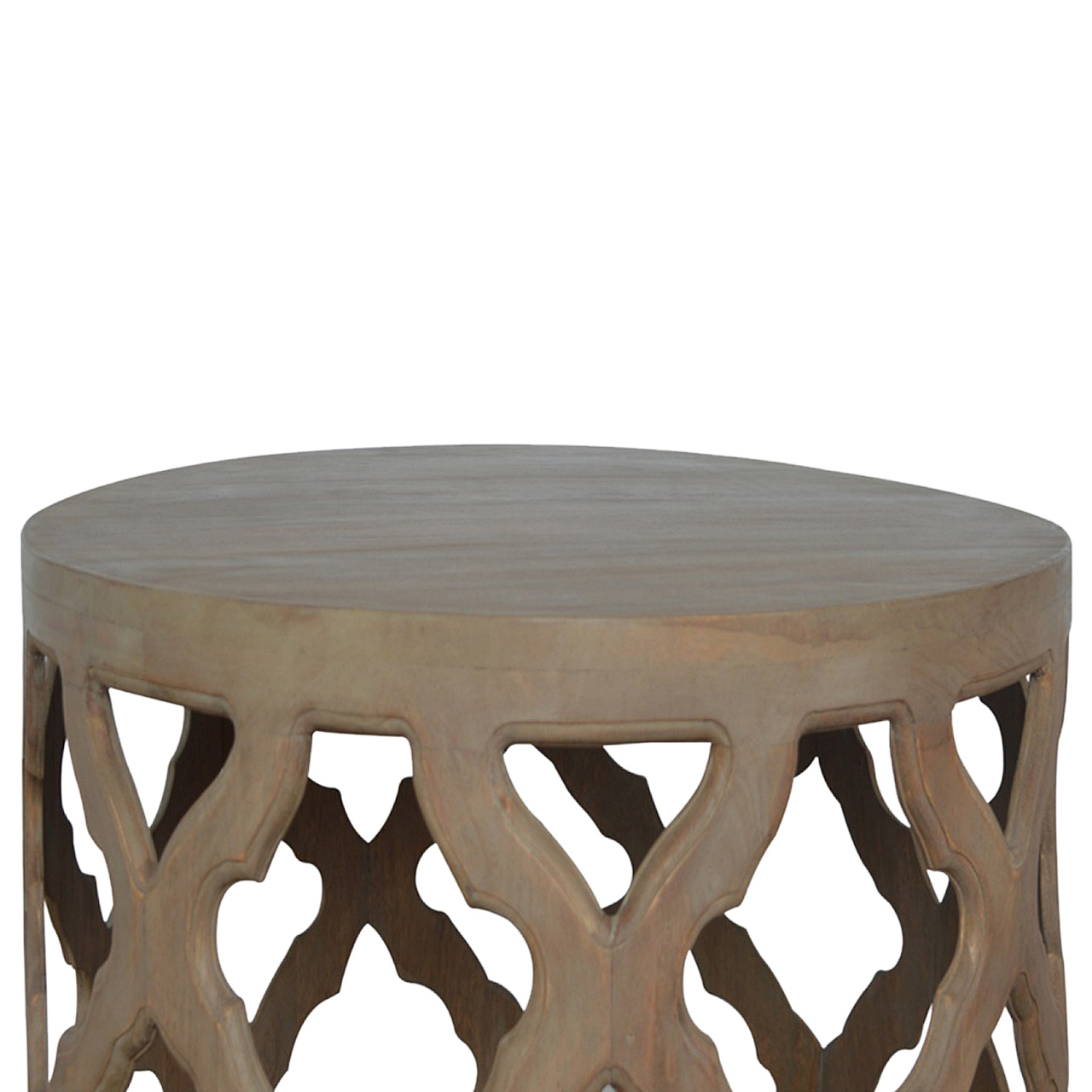 Grey Wash Large Cut-out Stool - Image 5