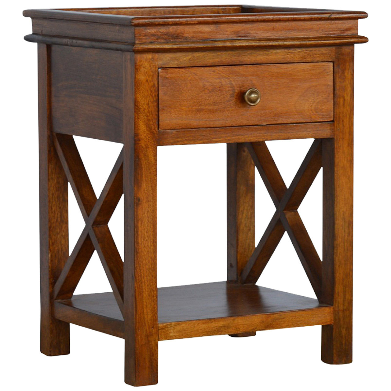 Solid Wood Criss-Cross End Table - Image 2