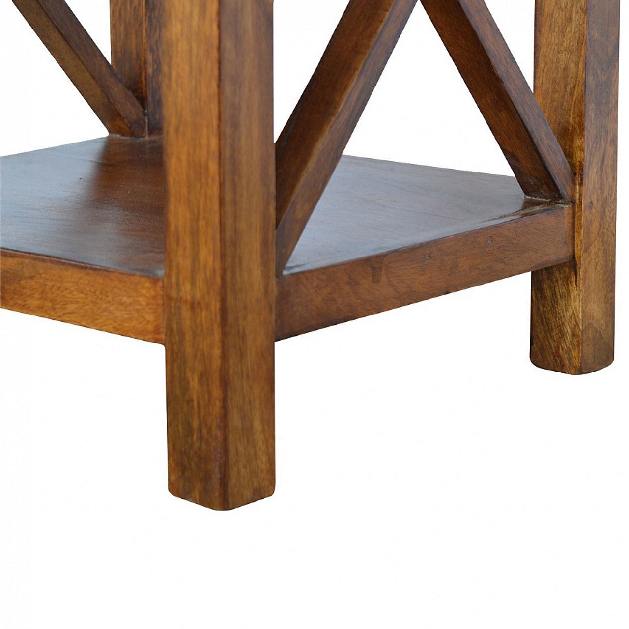 Solid Wood Criss-Cross End Table - Image 6
