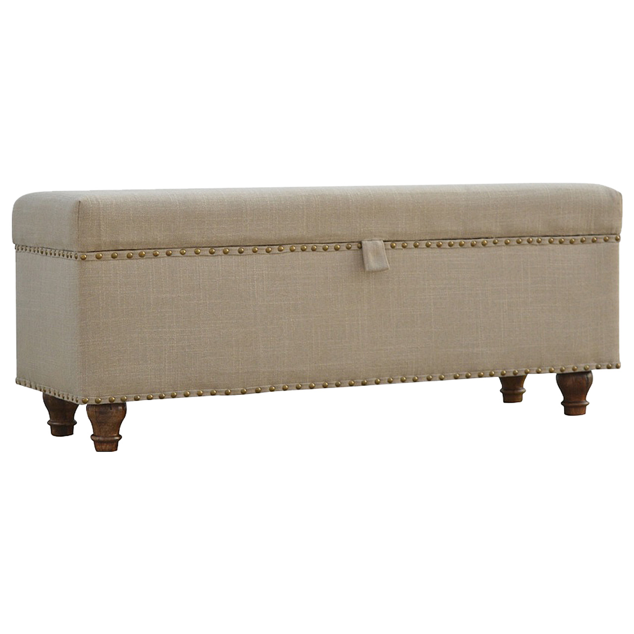 Studded Linen Lid-up Bench - Image 3
