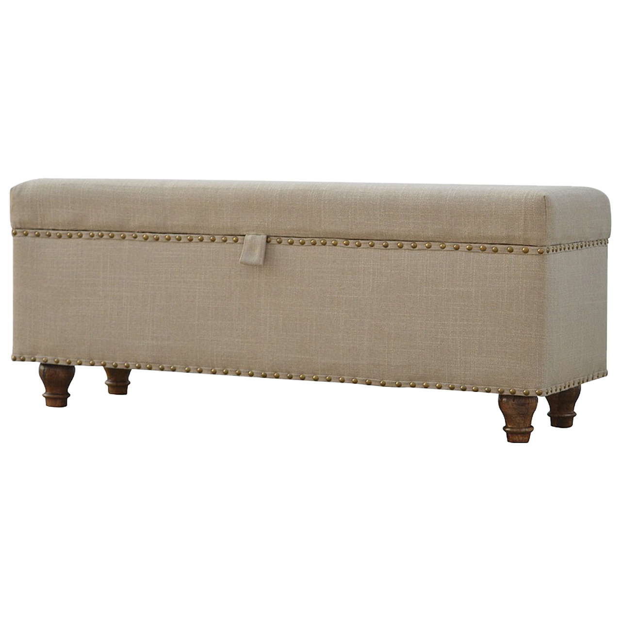 Studded Linen Lid-up Bench - Image 2