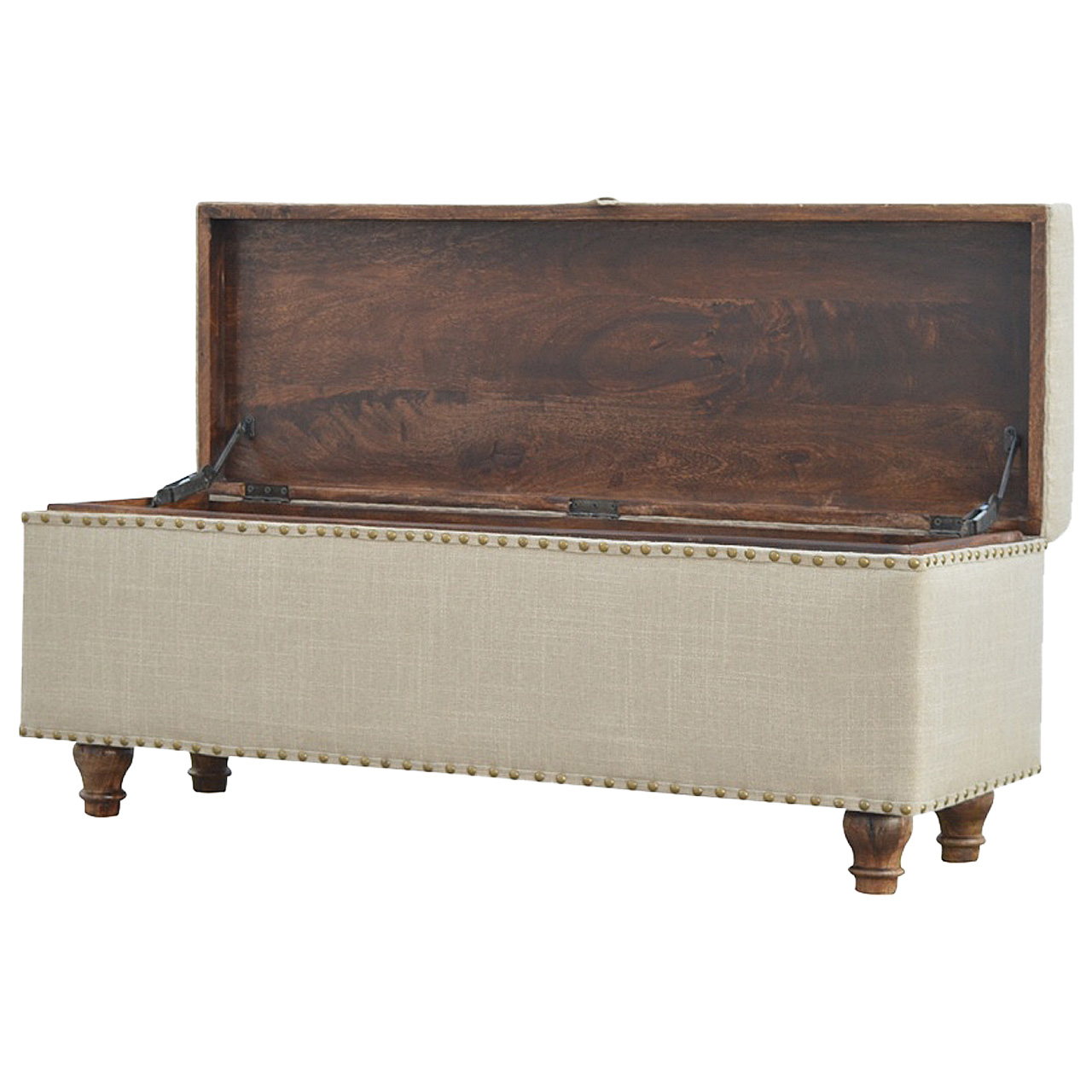 Studded Linen Lid-up Bench - Image 5