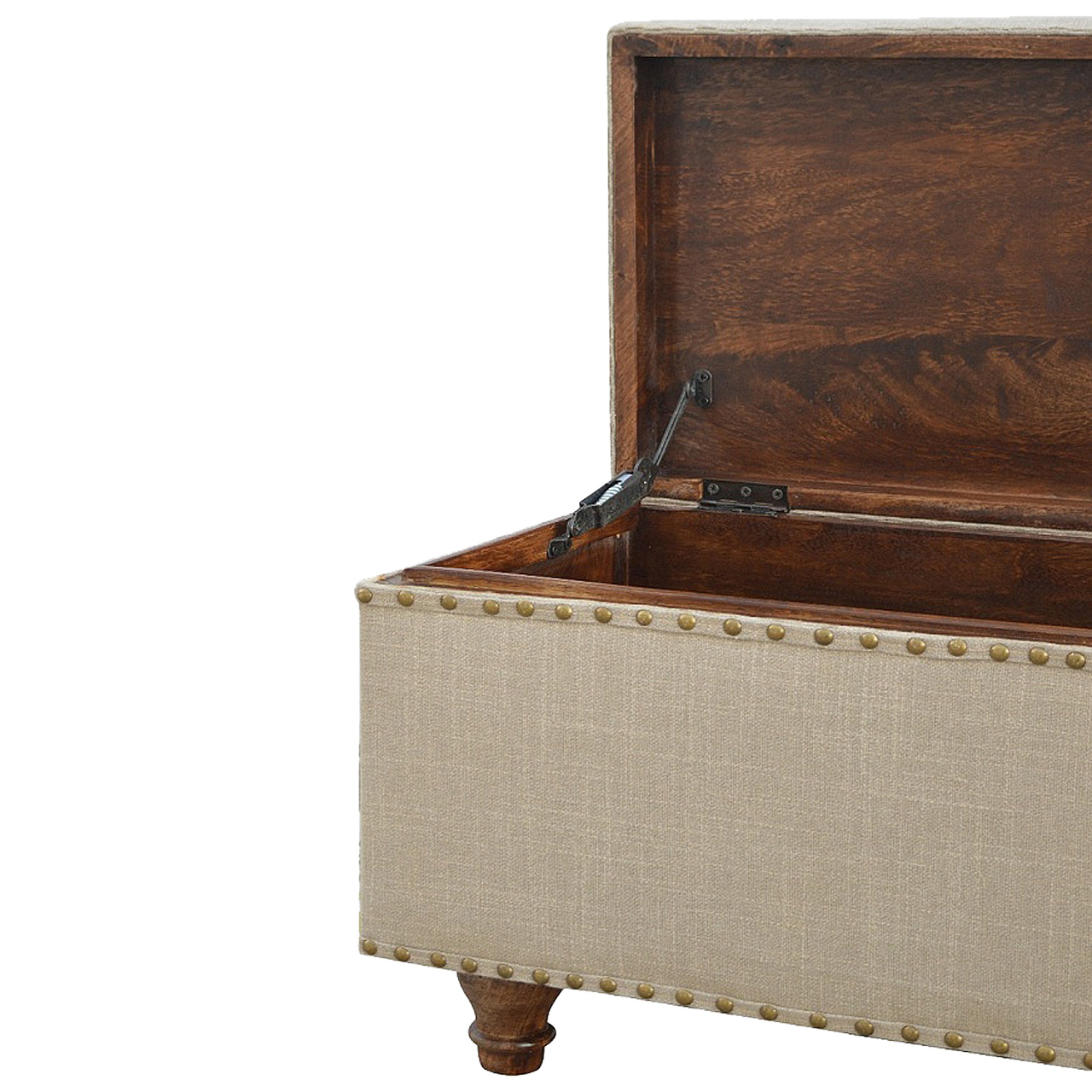 Studded Linen Lid-up Bench - Image 4