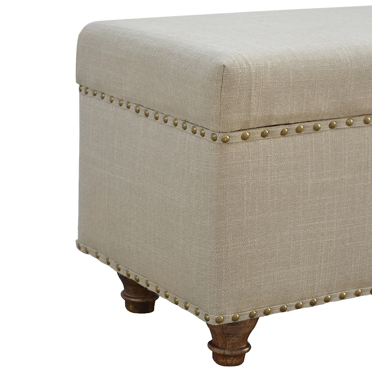 Studded Linen Lid-up Bench - Image 7