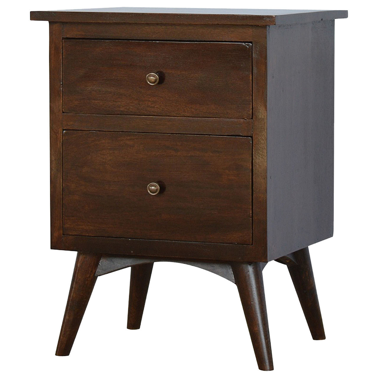 Walnut 2 Drawer Nordic Bedside - Image 2