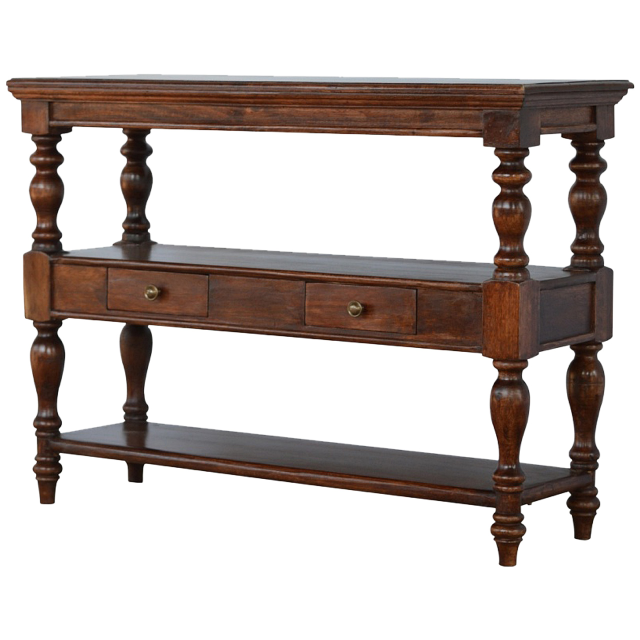 Solid Wood Turned Leg Console Table - Image 2