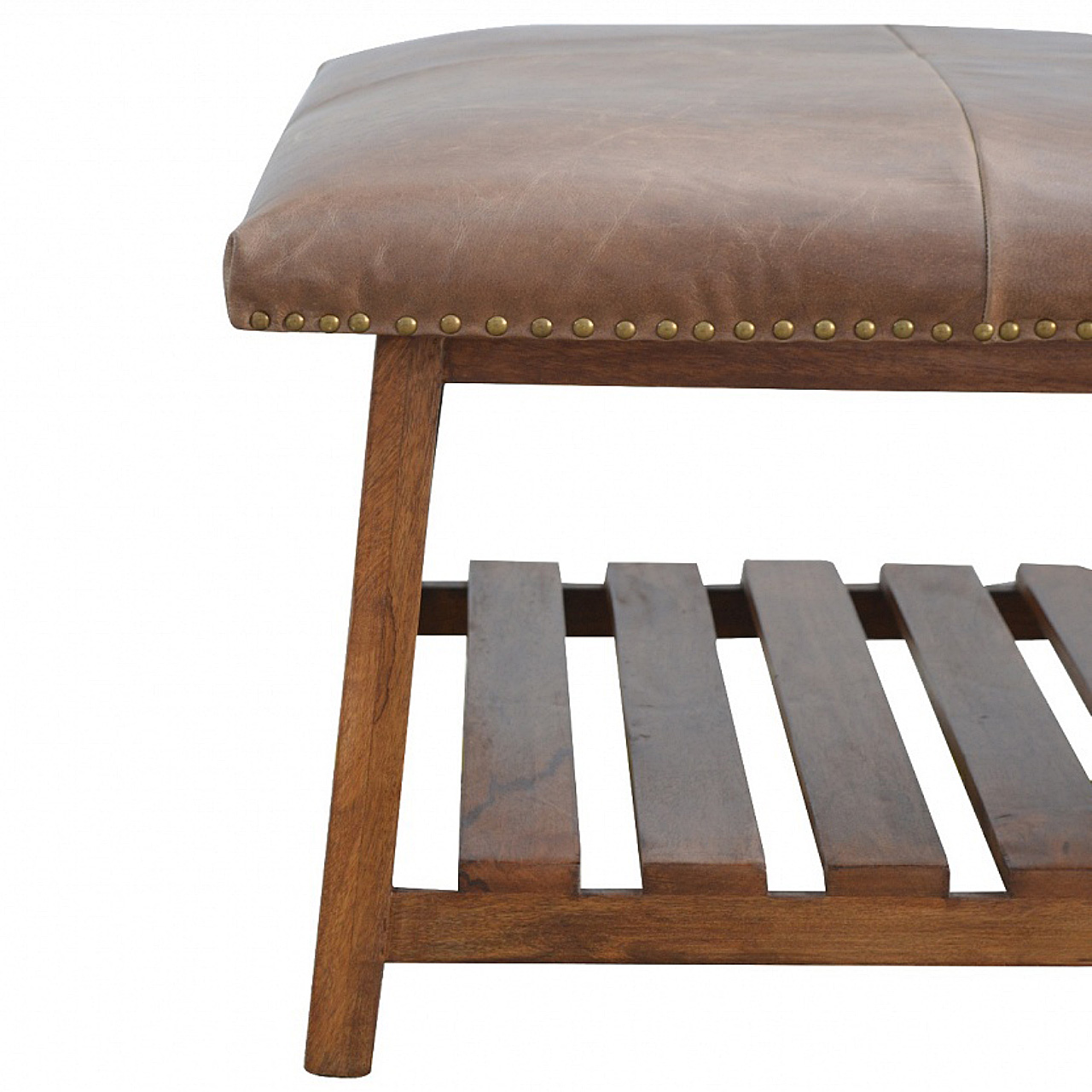 Buffalo Hide Square Foot Stool - Image 5