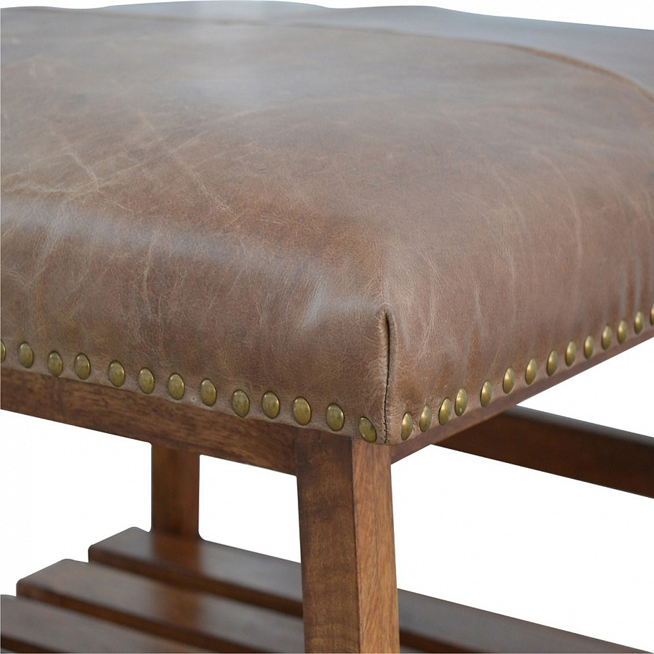 Buffalo Hide Square Foot Stool - Image 7