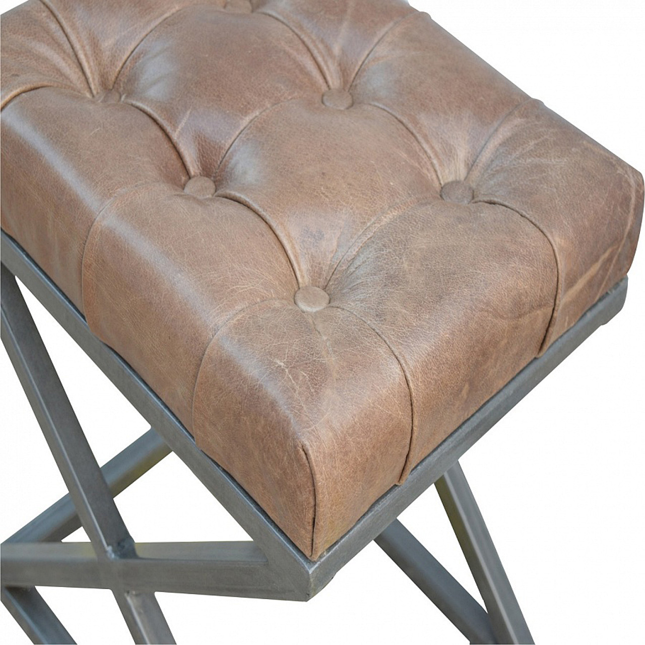 Industrial Cross Metal Coffee Table - Image 5