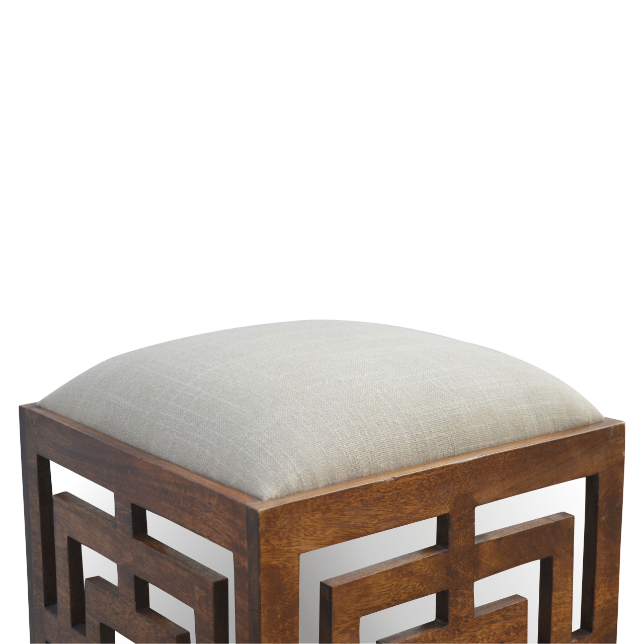 Carved Linen Seat Footstool - Image 7