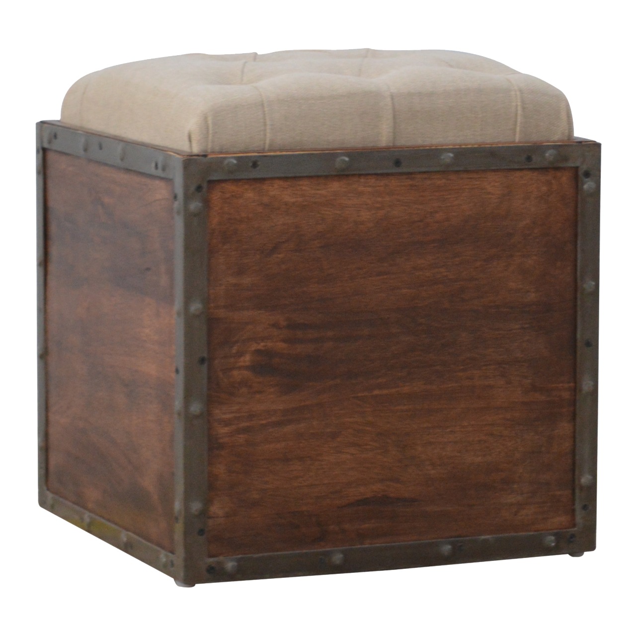 Iron Padded Storage Footstool - Image 3