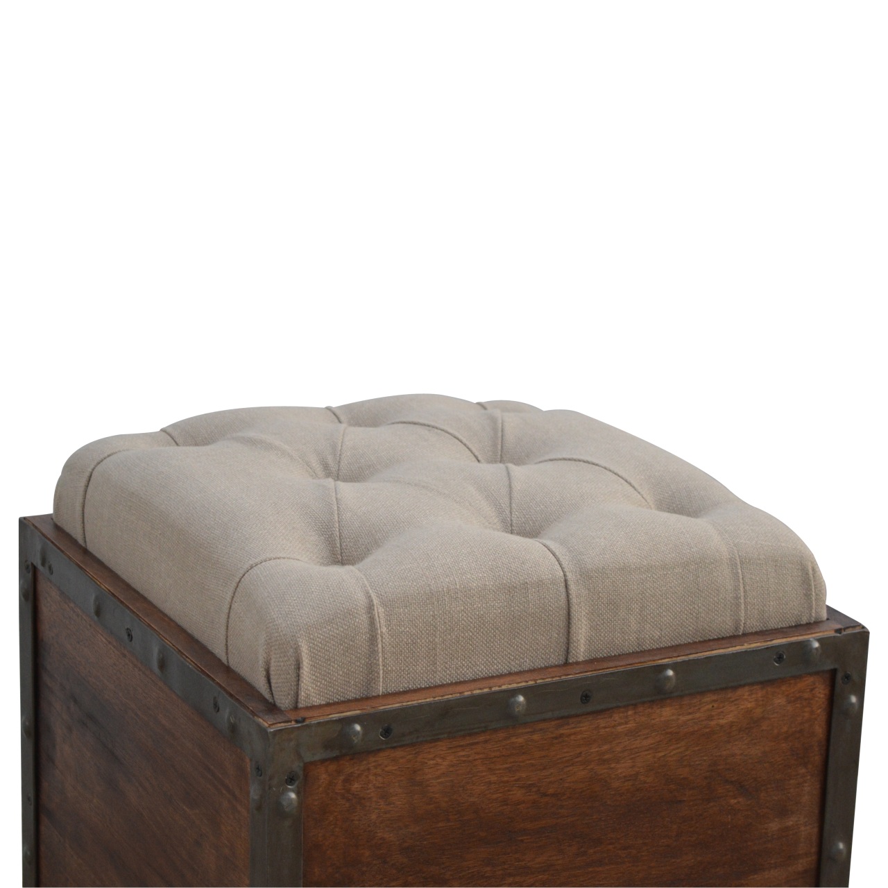 Iron Padded Storage Footstool - Image 4