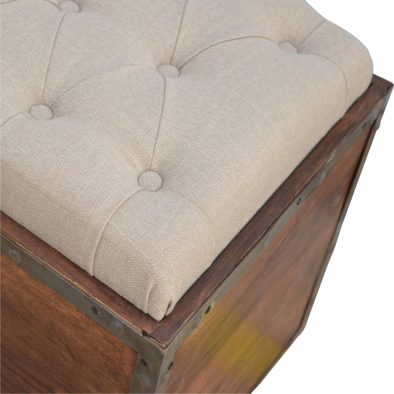 Iron Padded Storage Footstool - Image 5