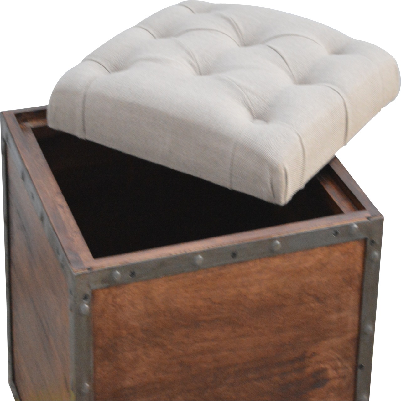 Iron Padded Storage Footstool - Image 6
