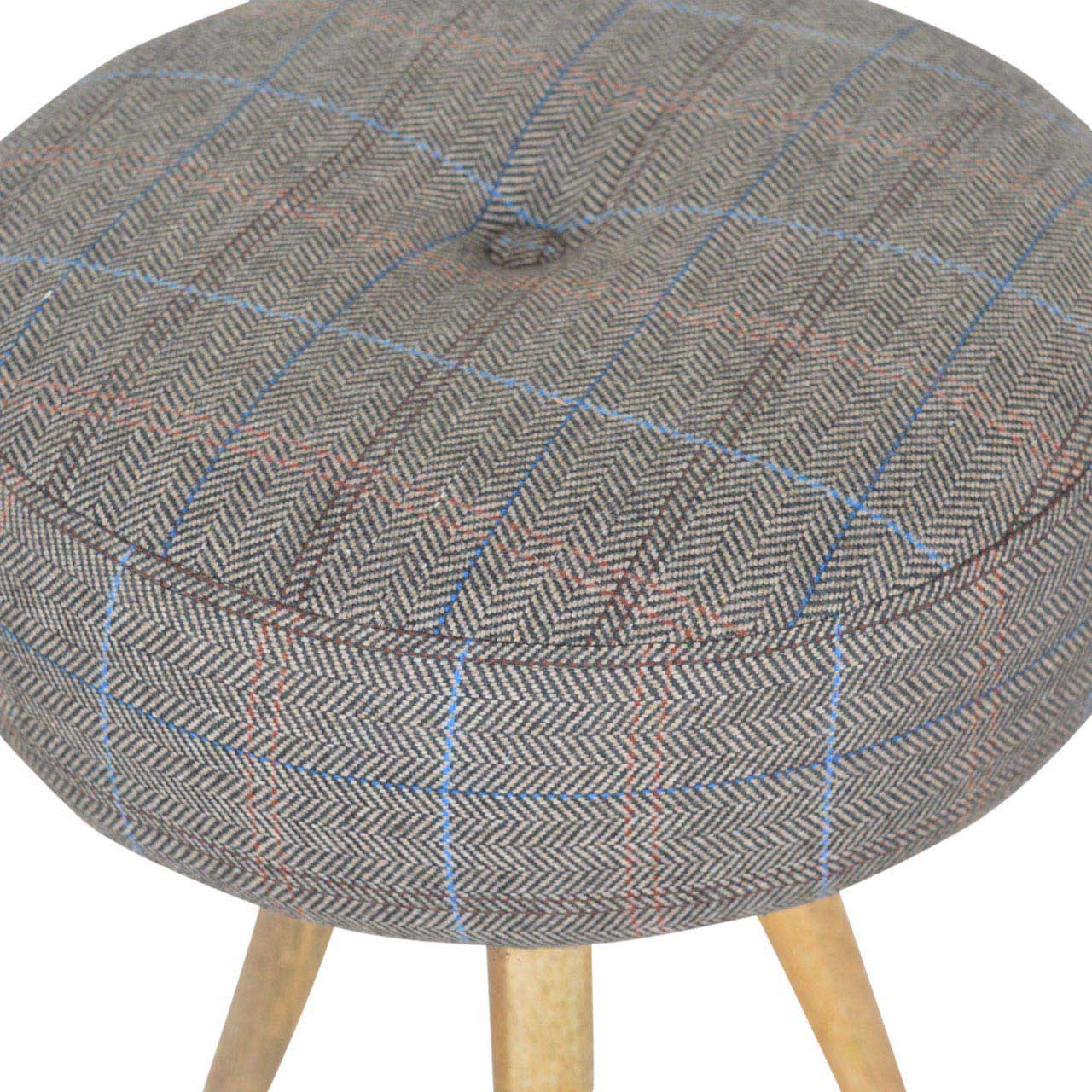 Tripod Stool with Tweed Seat Pad - Image 4