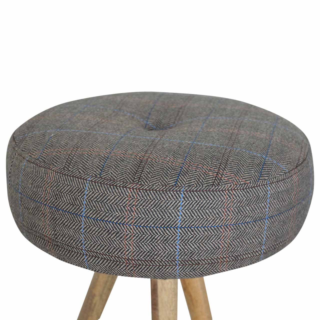 Tripod Stool with Tweed Seat Pad - Image 5
