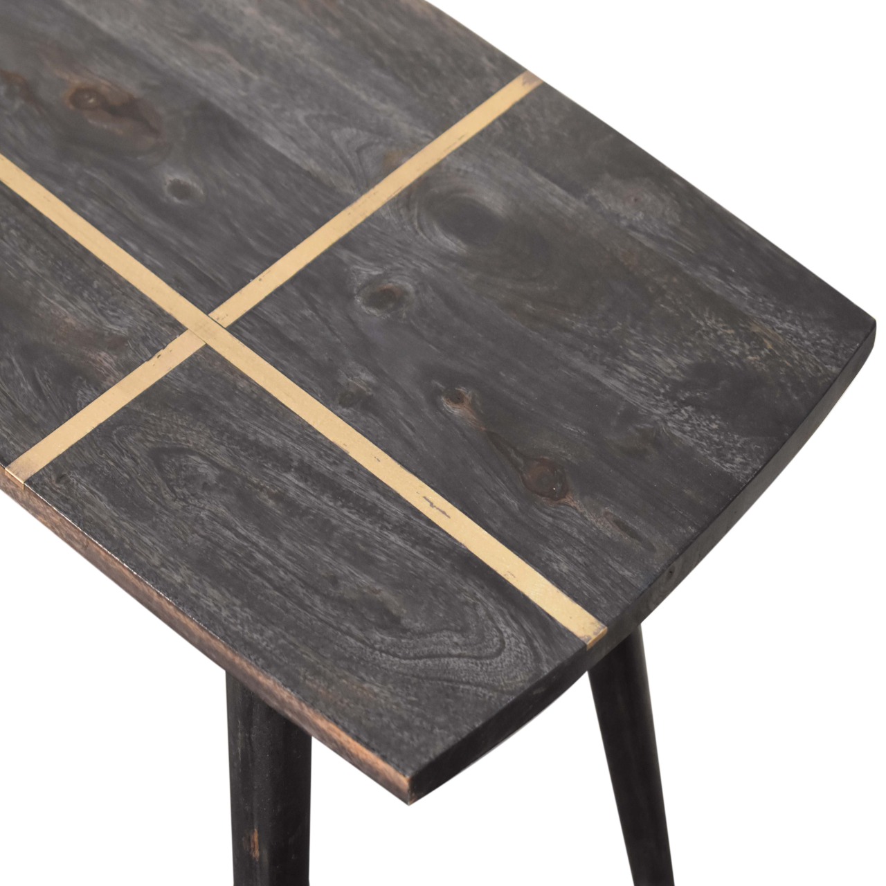 Ash Black Brass Inlay Coffee Table - Image 5