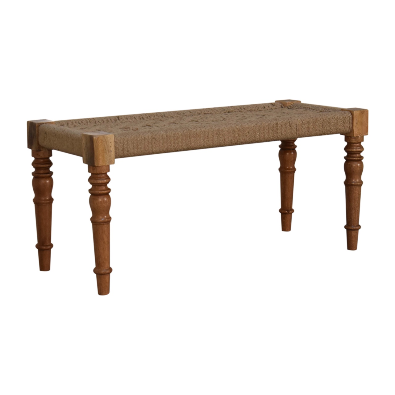 Fabric Turned Leg Bench - Image 4