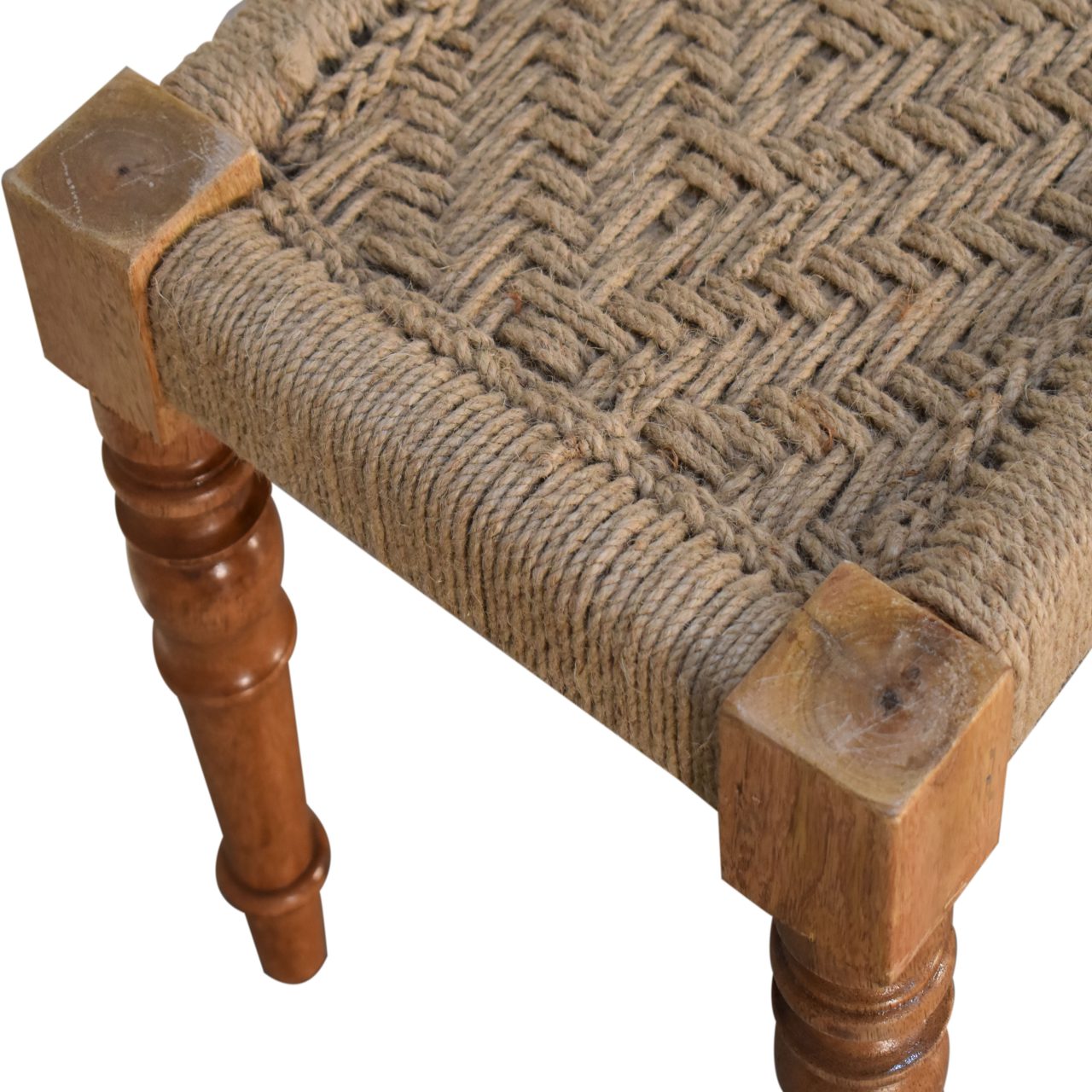Fabric Turned Leg Bench - Image 7