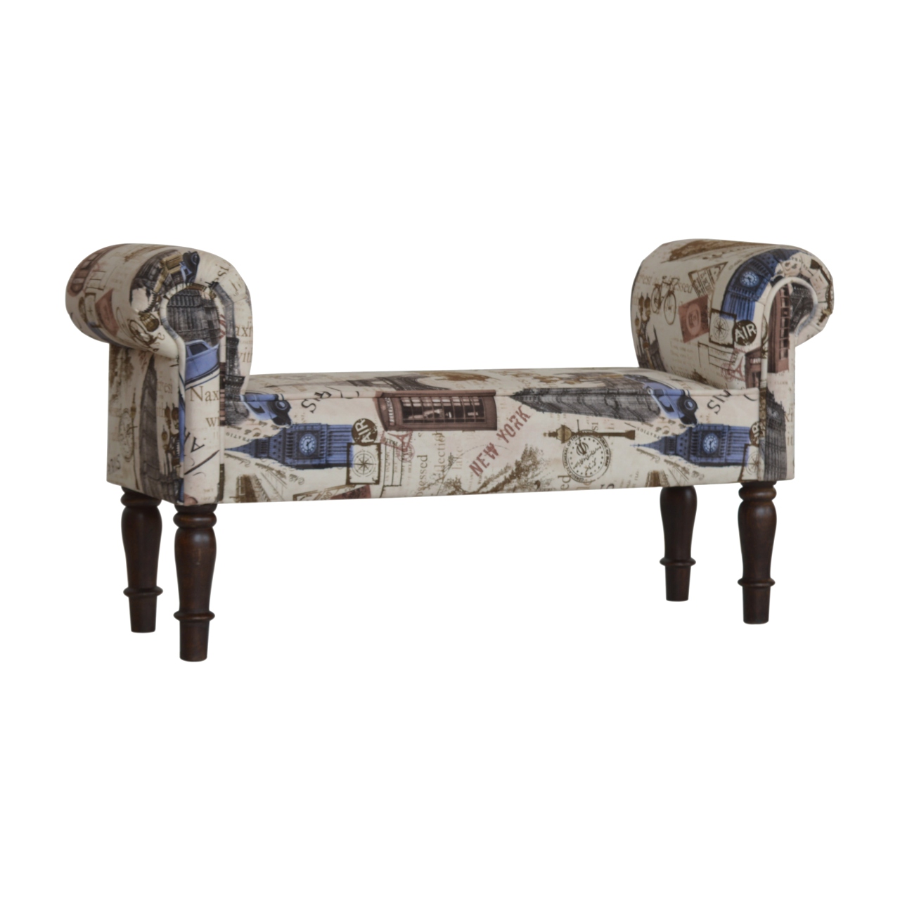 IN1275 - City Printed Bedroom Bench - Image 2