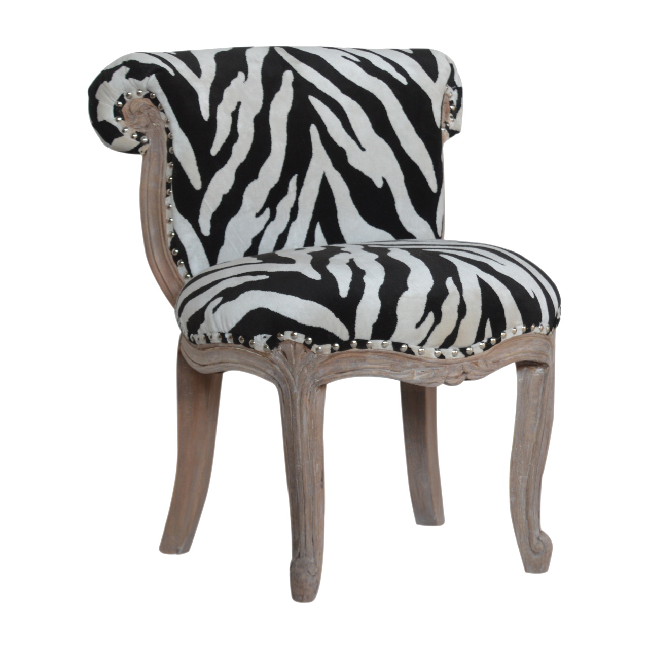 Zebra Printed Studded Chair - Image 2