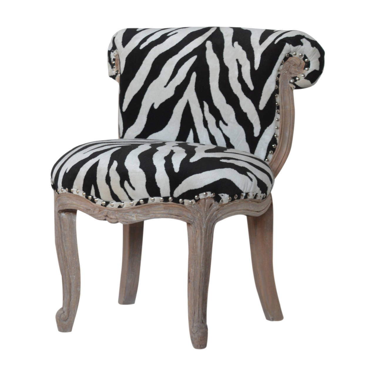 Zebra Printed Studded Chair - Image 3