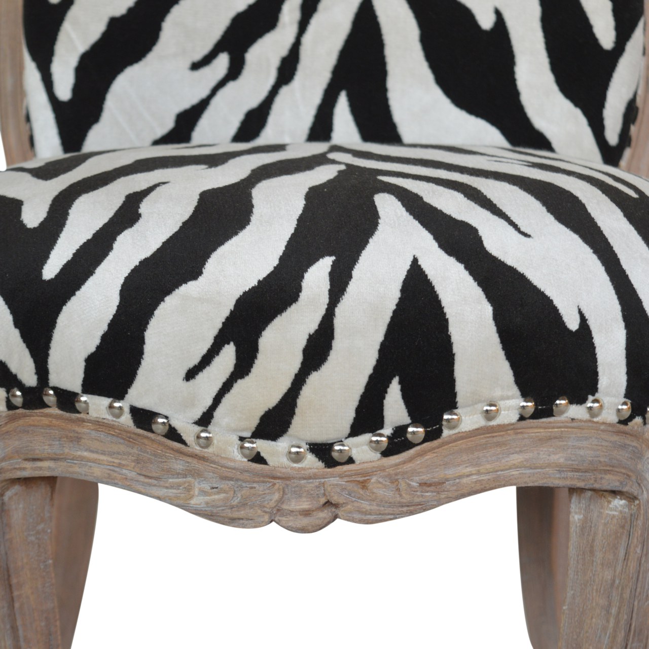 Zebra Printed Studded Chair - Image 7