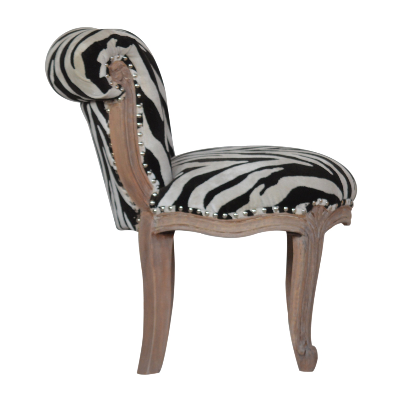 Zebra Printed Studded Chair - Image 8