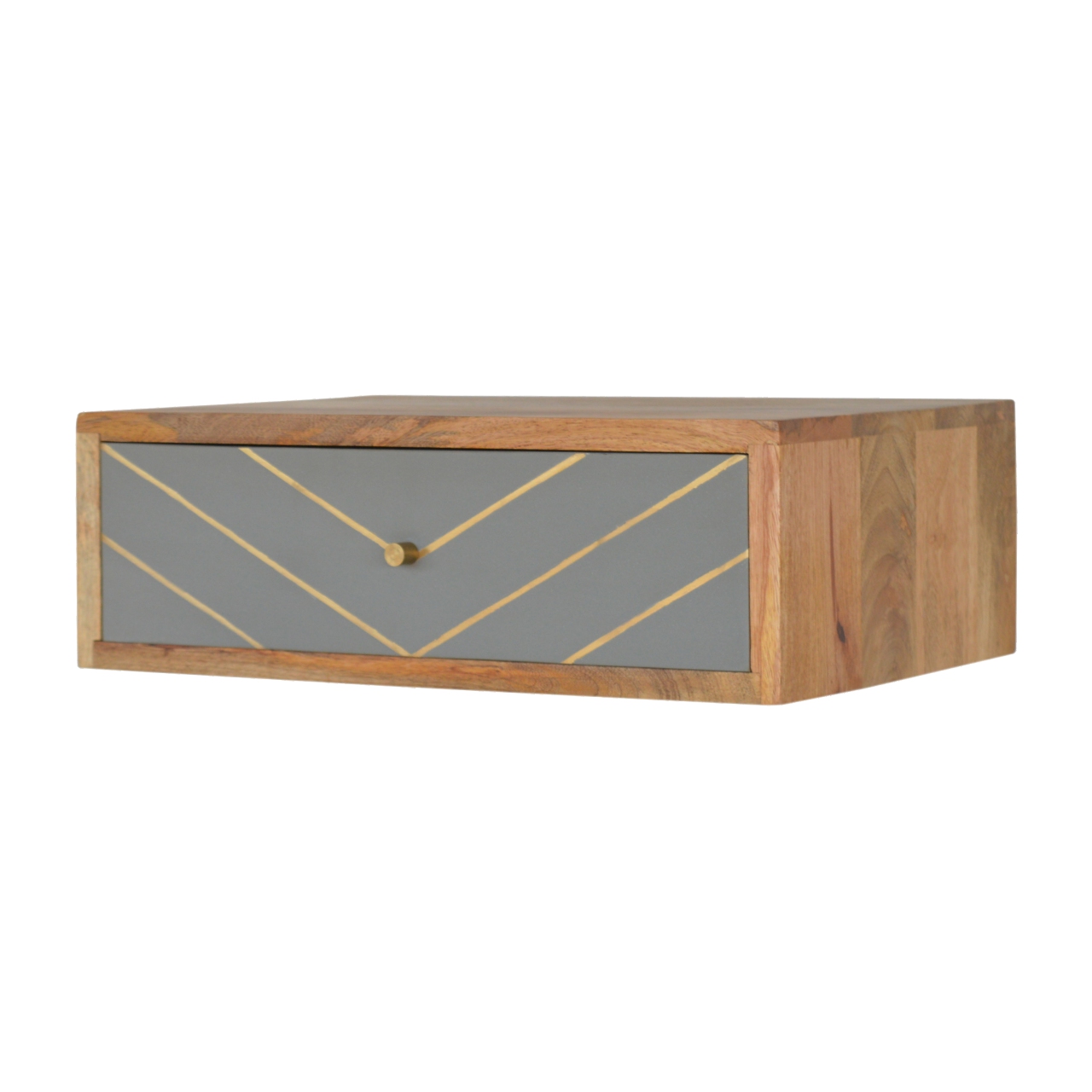 Floating Cement Brass Inlay Bedside - Image 2