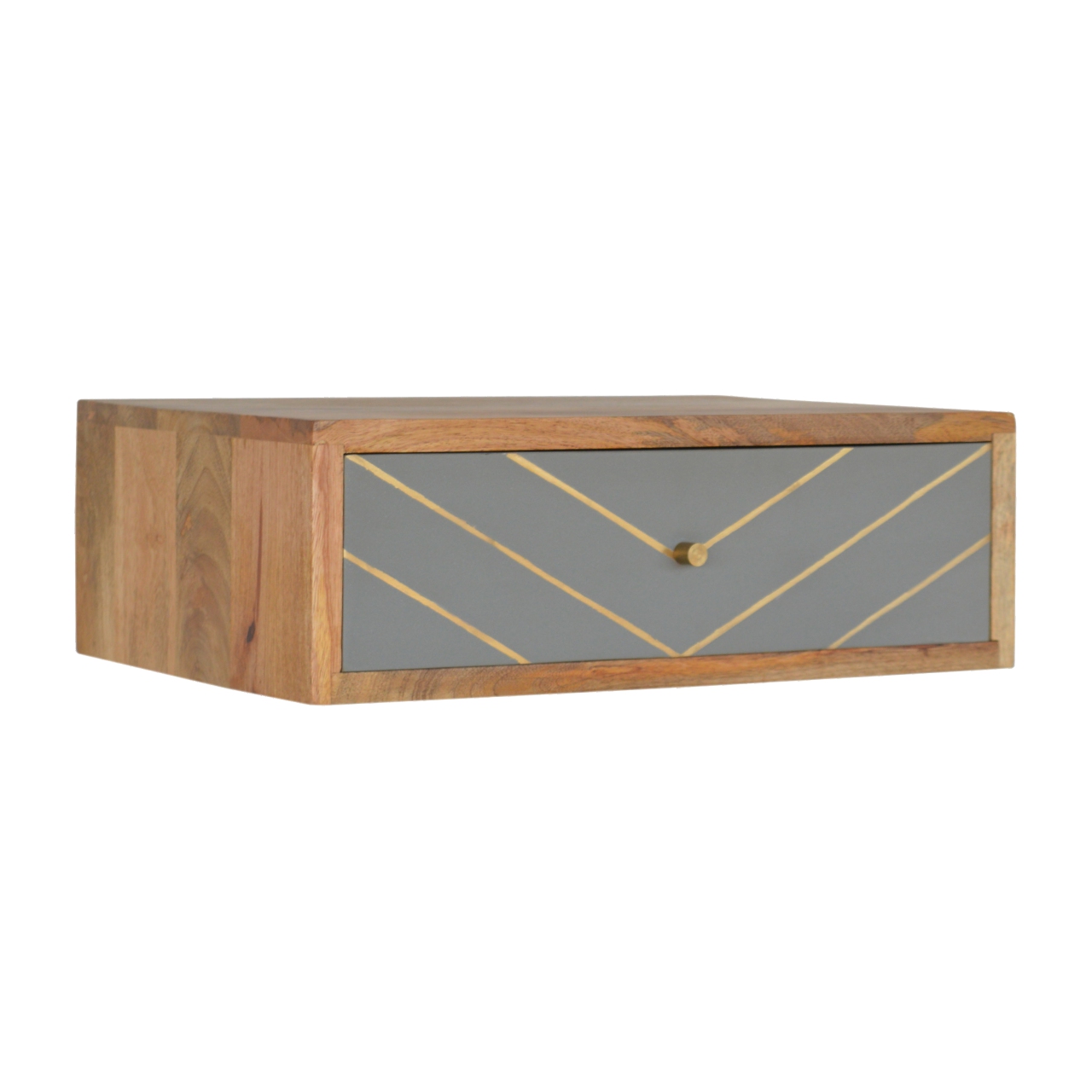 Floating Cement Brass Inlay Bedside - Image 3