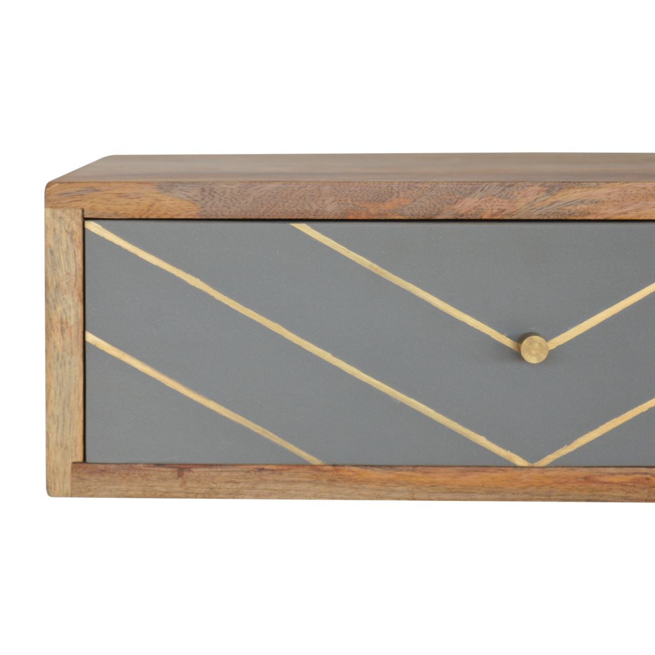 Floating Cement Brass Inlay Bedside - Image 4