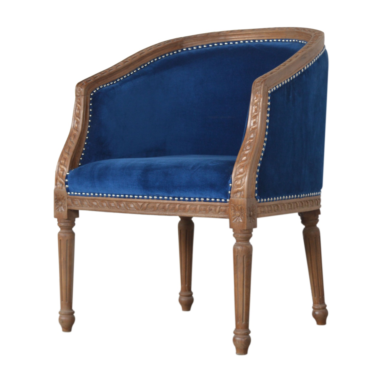 Royal Blue Velvet Occasional Chair - Image 3