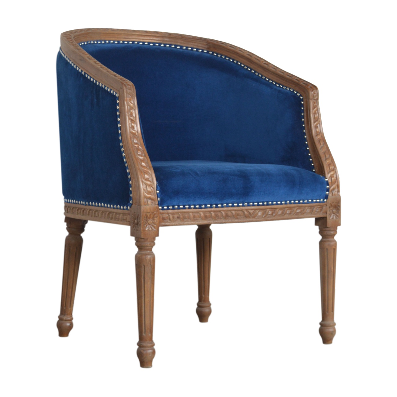 Royal Blue Velvet Occasional Chair - Image 4