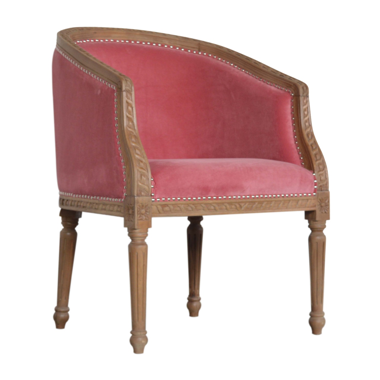 Pink Velvet Occasional Chair - Image 3