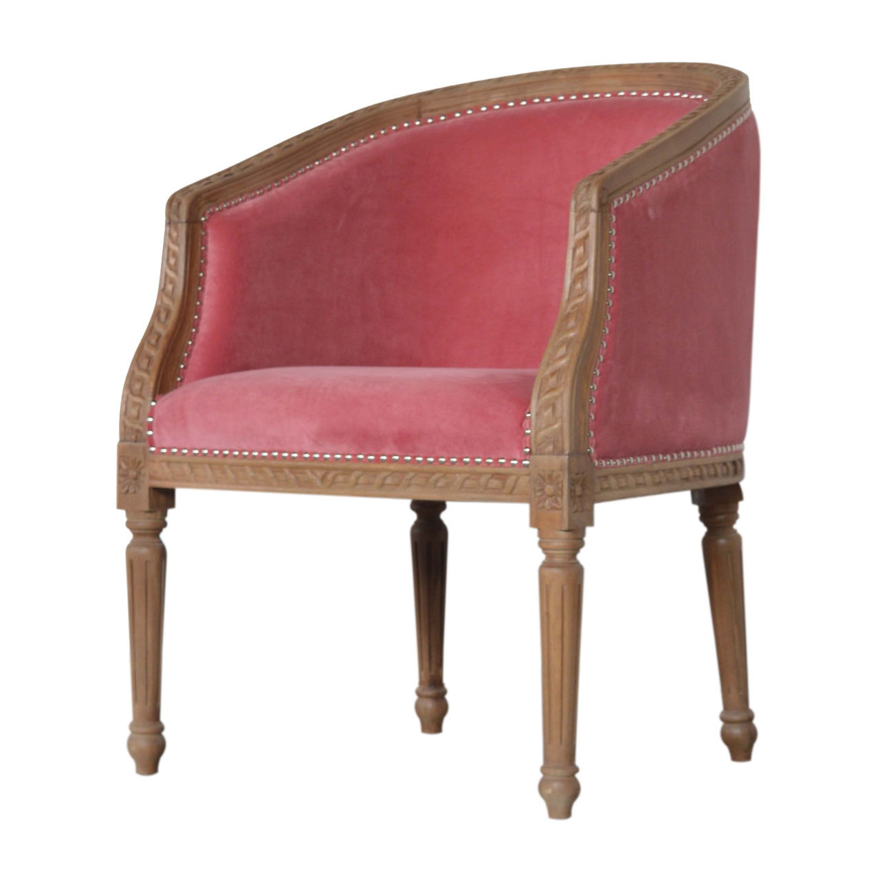 Pink Velvet Occasional Chair - Image 4