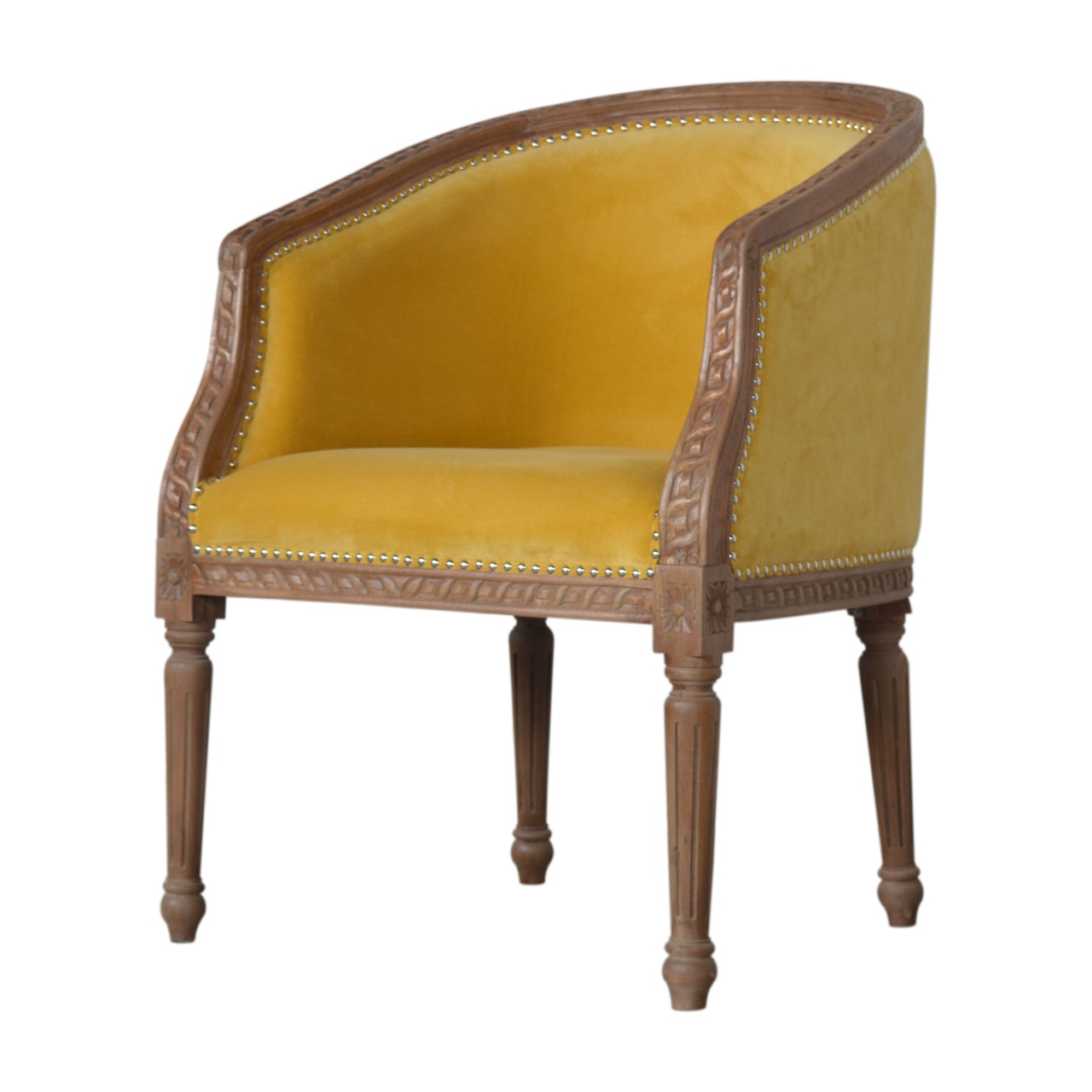 Mustard Velvet Occasional Chair - Image 3