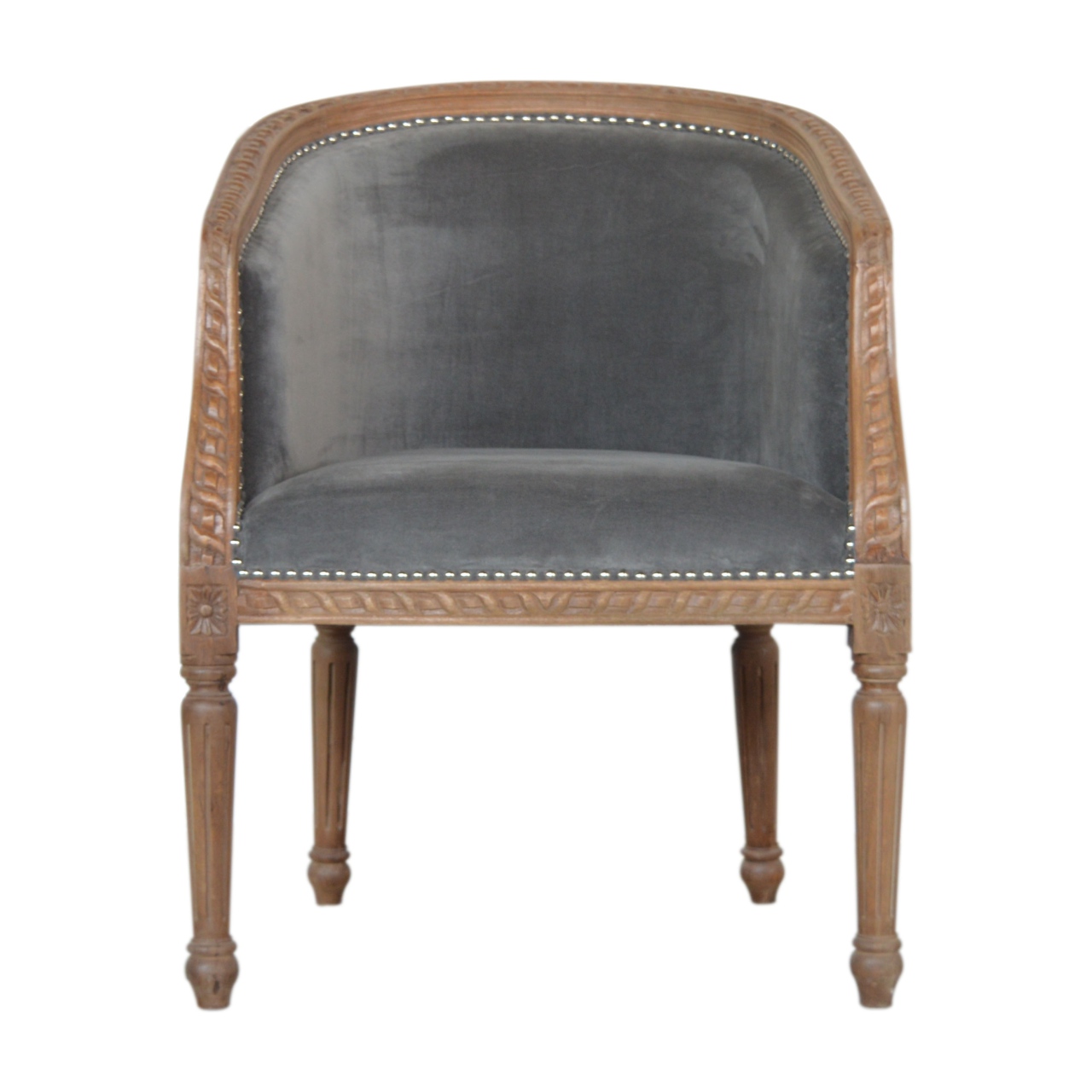 Grey Velvet Occasional Chair - Image 2