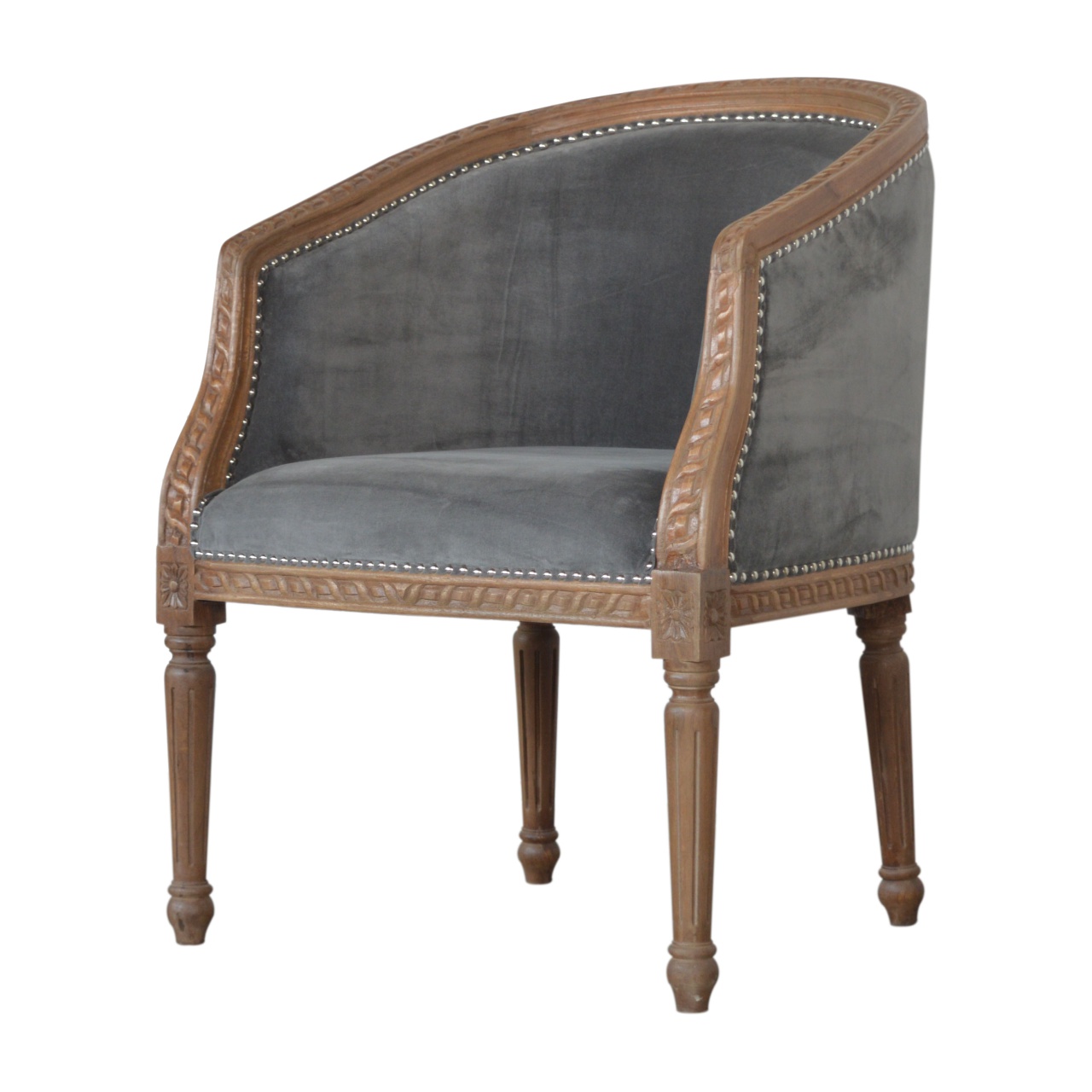 Grey Velvet Occasional Chair - Image 3
