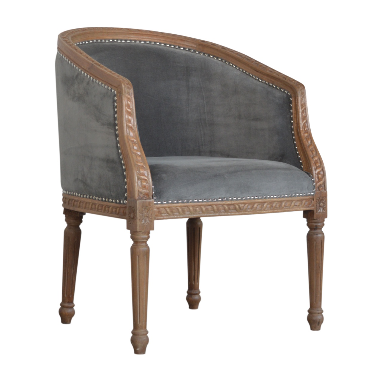 Grey Velvet Occasional Chair - Image 4